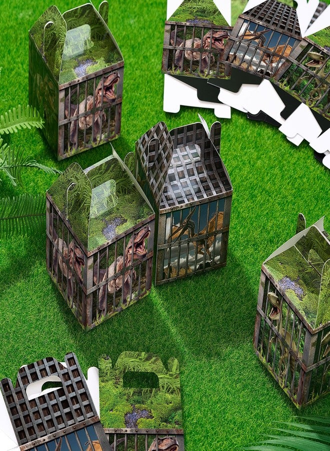 DoubleFill 12 Pcs Dinosaur Party Supplies Treat Boxes Dino Party Favor Boxes Tropical Jungle Dinosaur Gift Box Table Centerpieces Photography Props Decorations for Birthday Halloween Christmas - Image 4